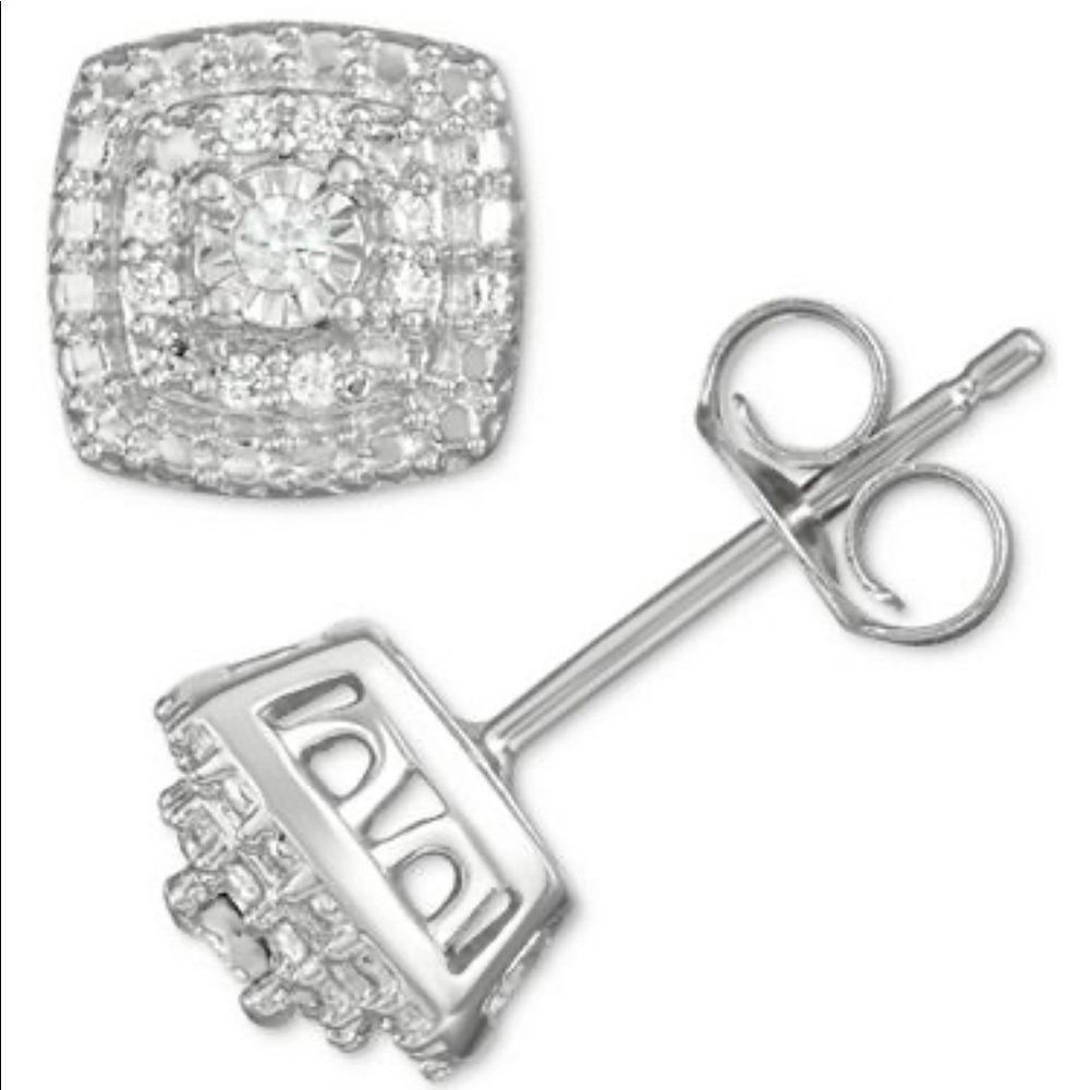 Diamond Sterling Silver Macy’s stud Earrings